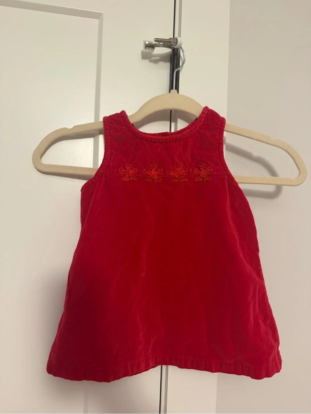 Old Navy Red Velvet Tank Dress for Girls Sleeveless A-Line corduroy vintage Y2K